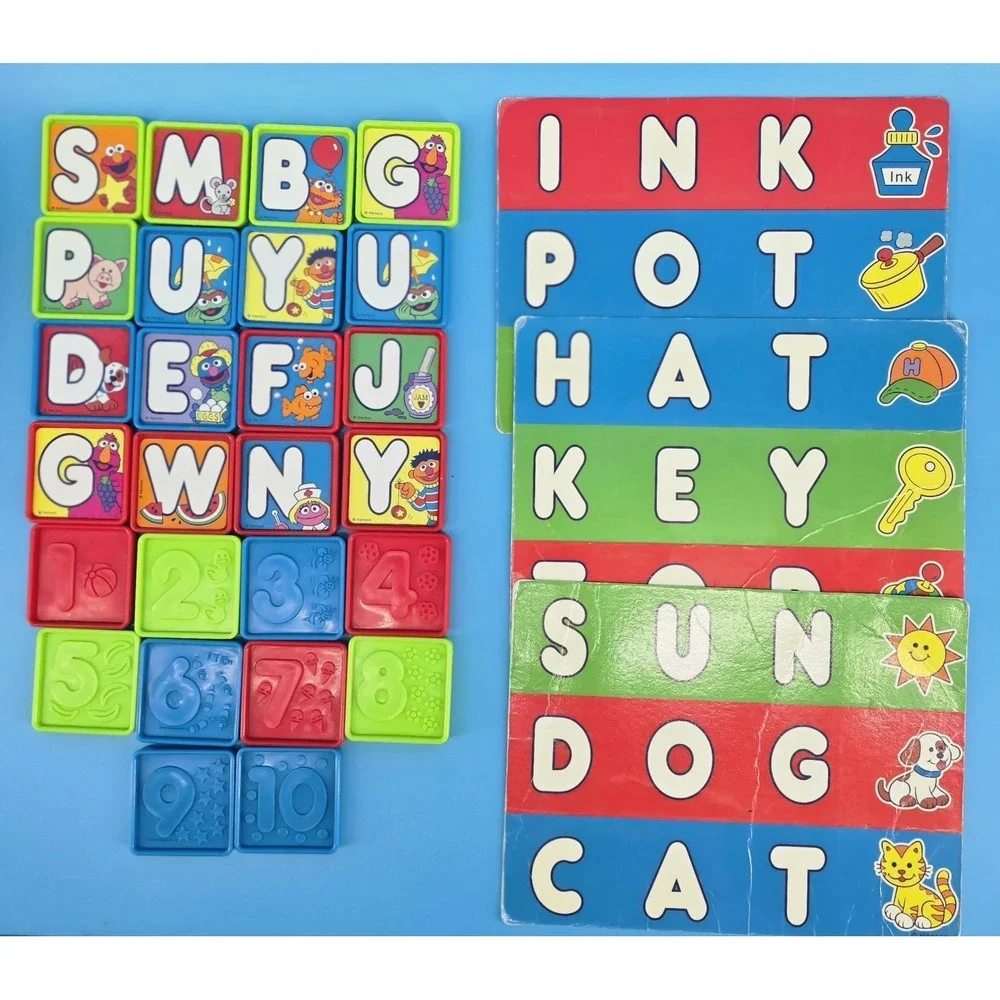 Vtg Sesame Street‎ ABC Desk Learning Toy Spelling Educational Alphabet Complete
